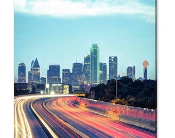 Dallas Texas Skyline Photography: Square Cityscape Wall Art