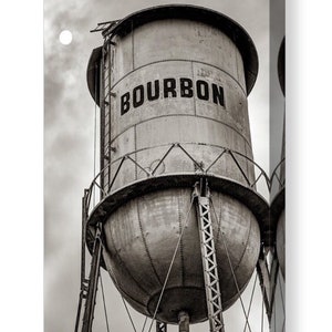 Bourbon Whiskey Water Tower Sepia Art Print: Missouri Landmark
