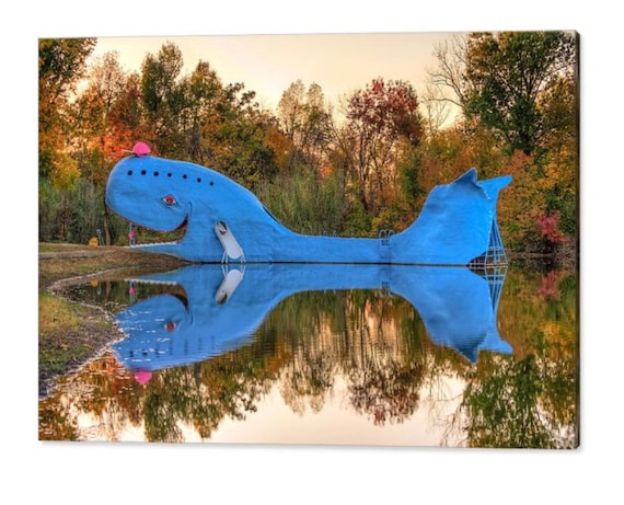 絵画 BLU/ZONE/2024 Route 66 Blue Whale Art Print: Catoosa Oklahoma Landmark - Etsy