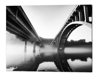 Lake Taneycomo Bridge Black and White Print: Branson Missouri Wall Art
