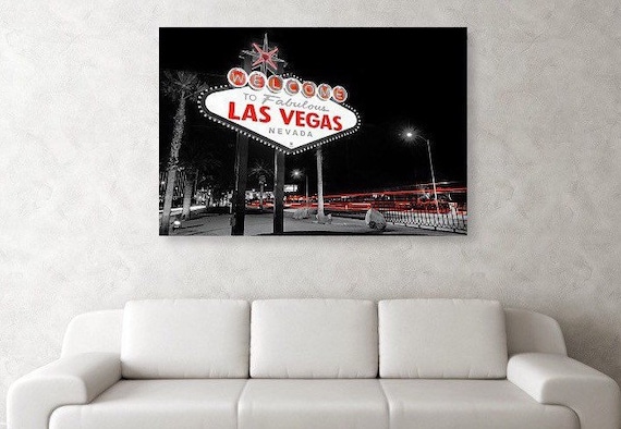Las Vegas Welcome Sign Print: Selective Color Cityscape - Etsy