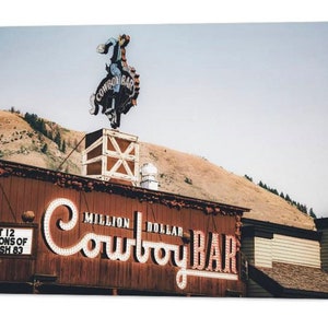 Jackson Hole Cowboy Bar Print: Vintage Wyoming Neon Sign Art