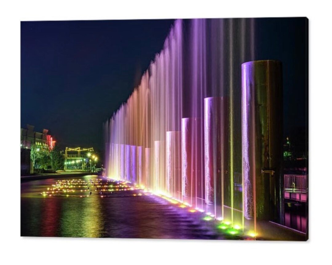 Branson Landing Fountains Print, Downtown Branson Missouri, Branson