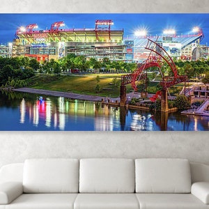 Nashville Football Stadium Panoramic Print: Tennessee Sports Wall Art