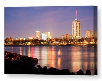 Tulsa Oklahoma Skyline, Wall Art Print, Arkansas River, Tulsa Riverside, University Tower Wall Art, Home Decor, Downtown Tulsa Art