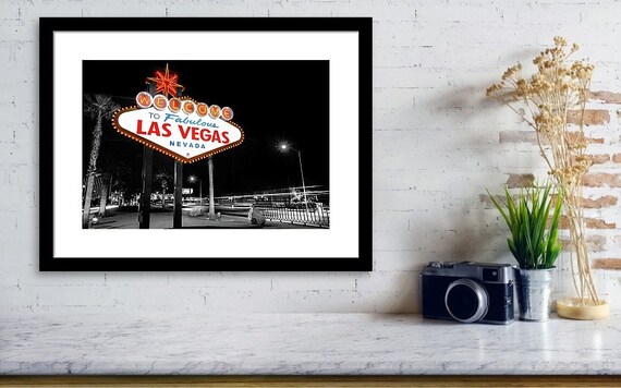 Vintage Las Vegas Sign Photography: Neon Glow Color Pop Art