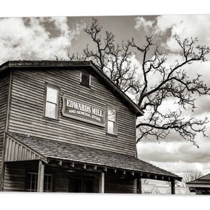Edwards Mill Sepia Print, College of the Ozarks, Monochrome Art, Mill Print, Point Lookout, Branson Missouri, Ozark Mountains, Sepia Art