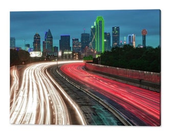 Dallas Texas Skyline Art Print: Evening Cityscape Wall Decor