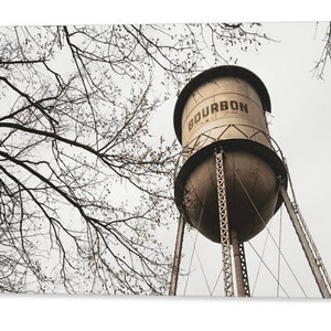 Bourbon Whiskey Water Tower, Vintage Bourbon Print, Missouri Art, Sepia Bourbon, Monochrome Wall Art, Framed Art, Bourbon Canvas Print