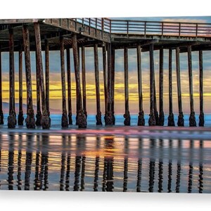 Pismo Beach Pier Print, Ocean Sunset Wall Art, California Wall Decor, Pacific Ocean Beach Decor, Ocean Pier Silhouette, Wall Decor
