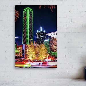 Dallas Skyline Night Art Print: Colorful Cityscape Wall Decor