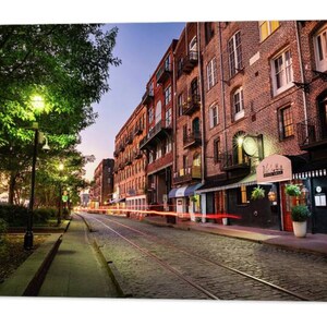Savannah Georgia, River Street Skyline, Dawn, Historic Buildings, Waterfront, Architectural, Wall Art, Photography