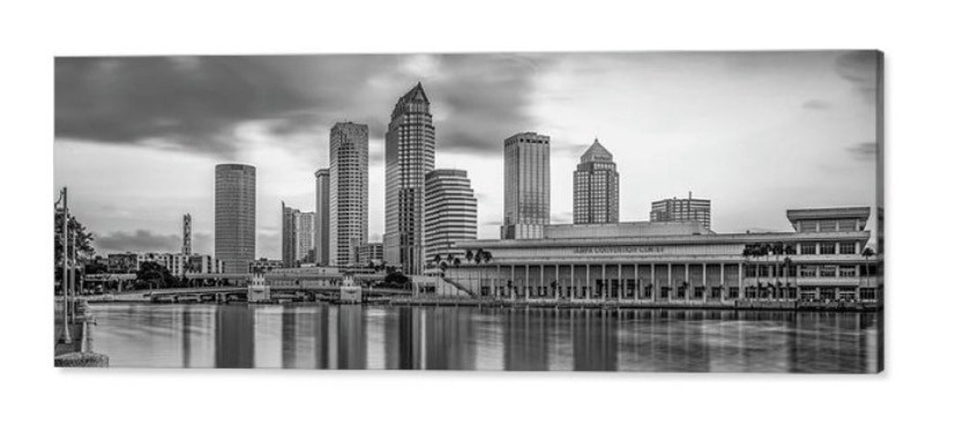 Skyline View of Tampa Florida in Black and White Photograph by Gregory  Ballos - Fine Art America