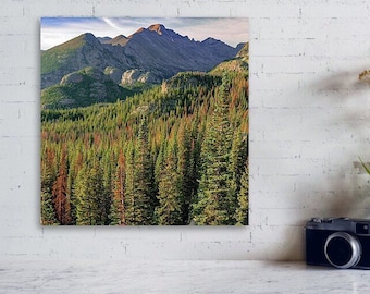 Rocky Mountain National Park Peak Sunrise - Estes Park Colorado - Square Format - Home Decor