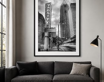 Atlanta Varsity Restaurant Print: Black and White Georgia Skyscraper Art