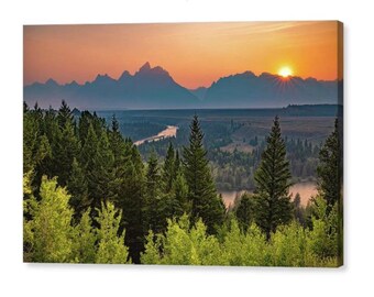 Grand Teton Sunset Print: Snake River Overlook, Wyoming Landscape