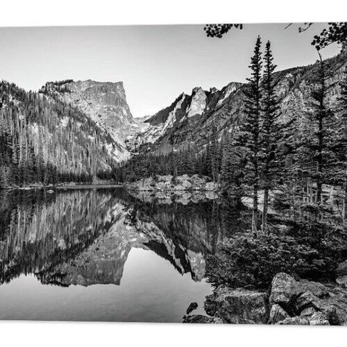 Black White Mountain Black and White Art Mountain Wall Art Etsy