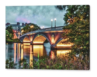 John Weeks Bridge, Famous University Footbridge, Cambridge Prints, Boston Massachusetts, Charles River, Boston Wall Art, Campus Decor