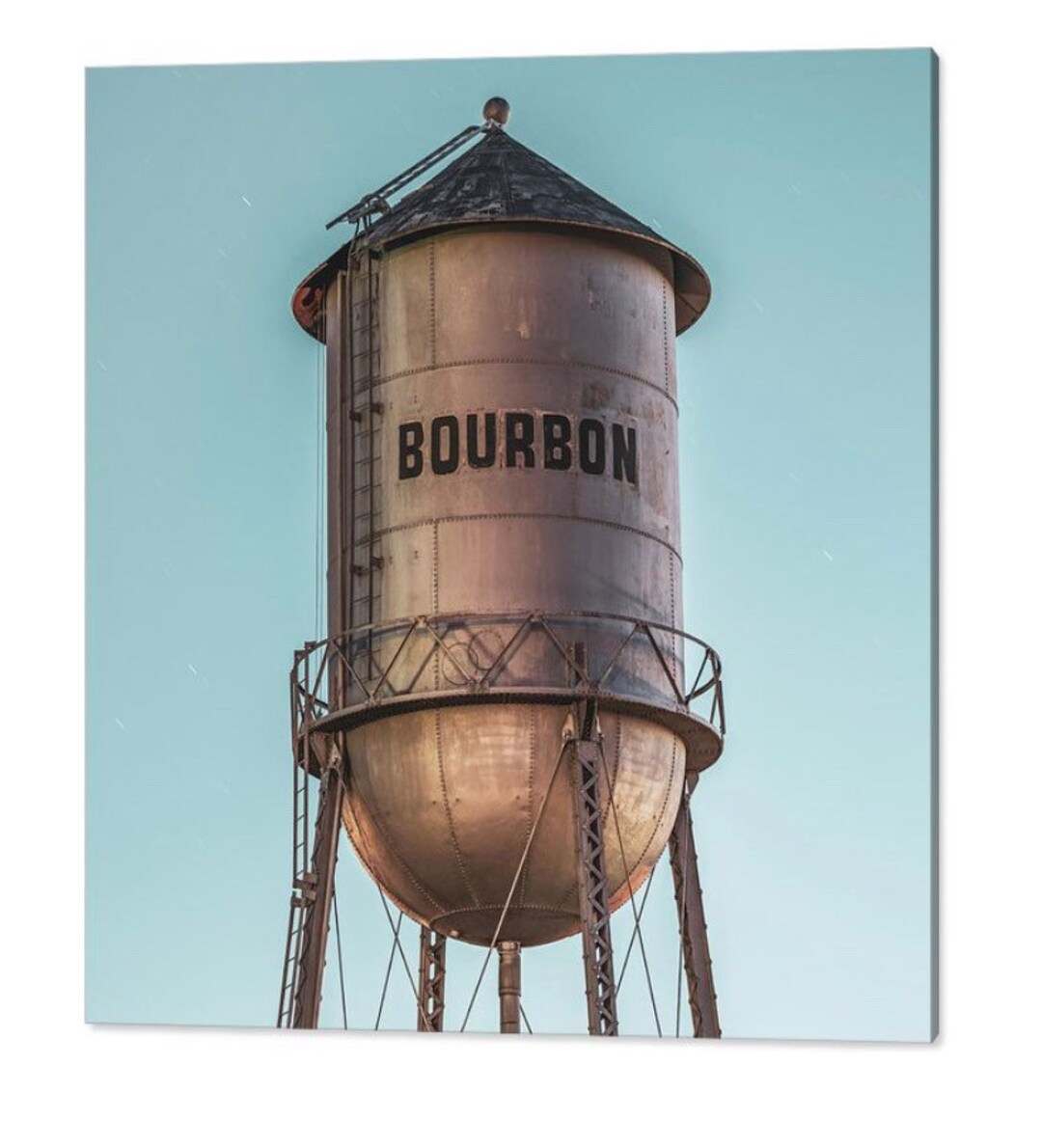 Bourbon Water Tower, Whiskey Artwork, Vintage Bourbon Art, Cool Bourbon