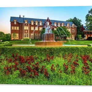 Kansas Landmark, University, Historic Fountain, Lawrence Kansas, Architectural Decor, Greek Art, Campus Print, Sorority House