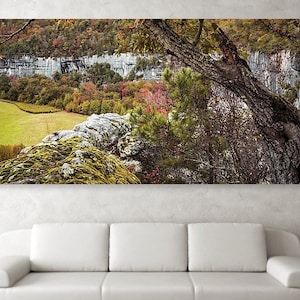 Roark Bluff Autumn Panorama: Ozark Mountain Landscape Photography