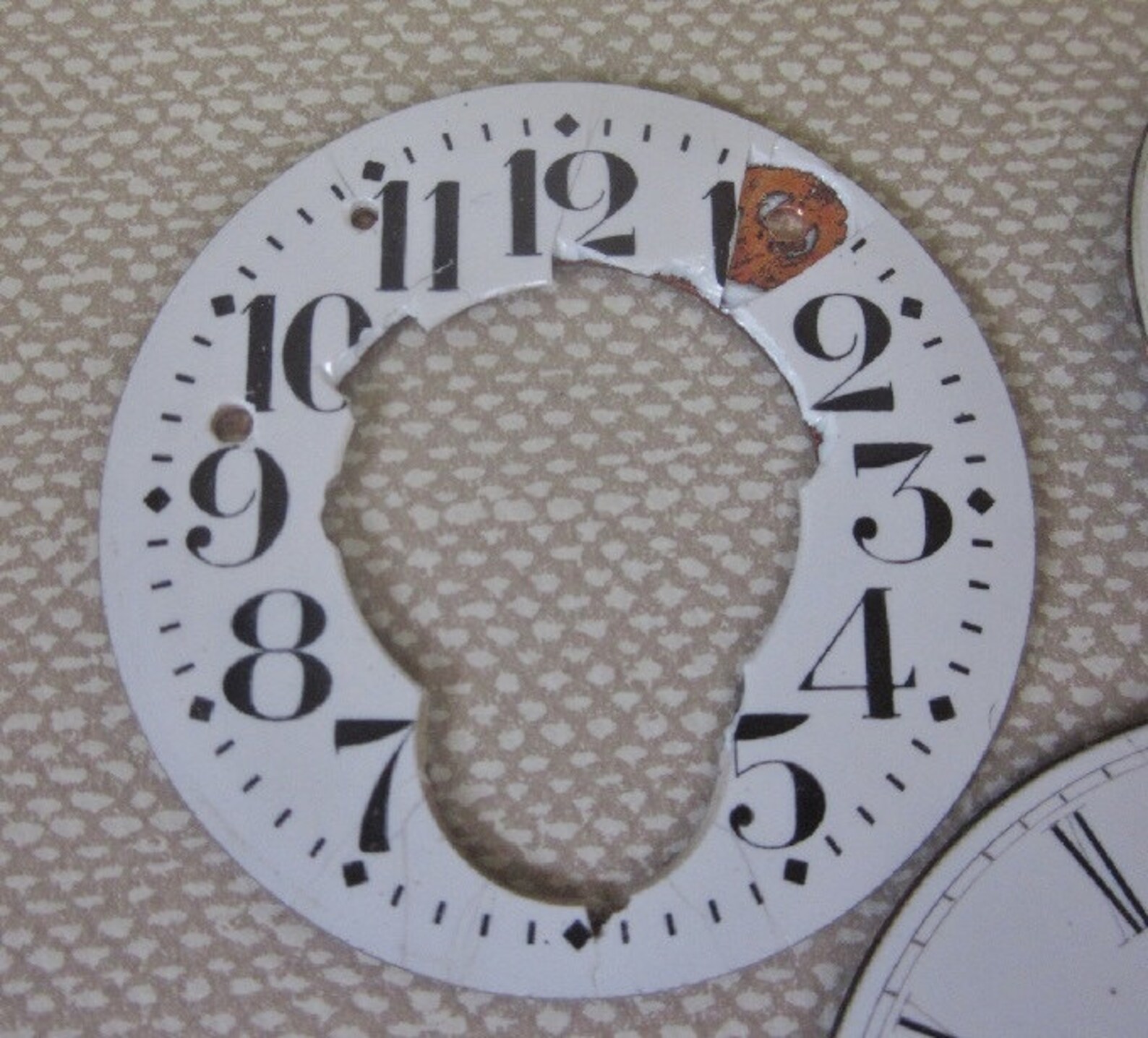 Distressed Porcelain Pocket Watch Dials/faces. Steampunk Findings