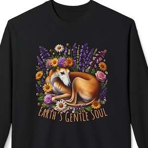 Greyhound Autumn Floral Sweatshirt | Whippet Lurcher Sighthound Jumper | Cosy Dog Mum Gift | UK Dog Lover Clothing | Warm Unisex Top