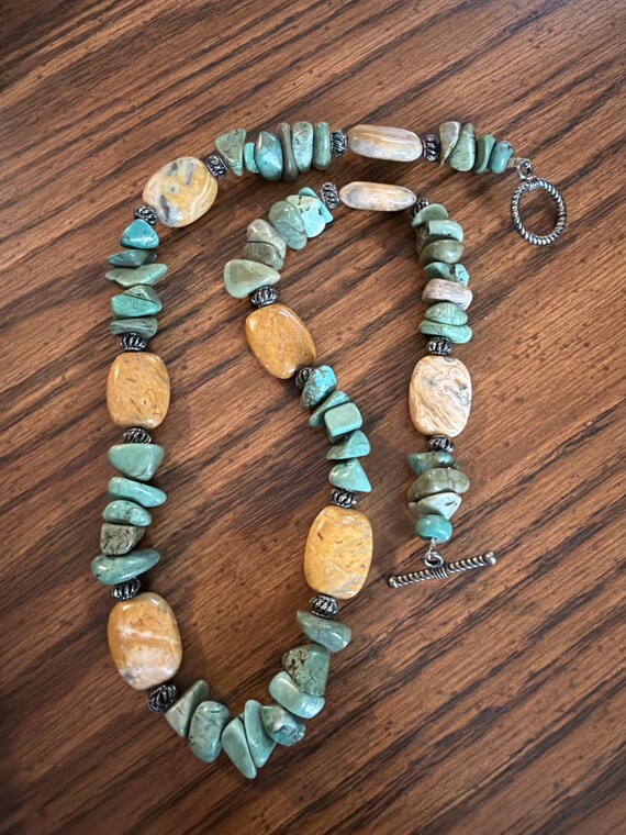 Boho Turquoise & Jasper Statement Necklace – Sout… - image 4