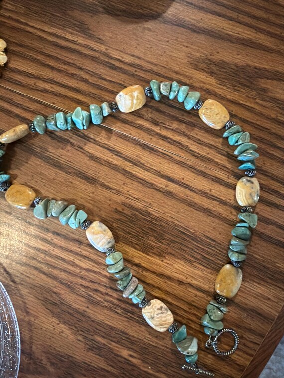 Boho Turquoise & Jasper Statement Necklace – Sout… - image 2