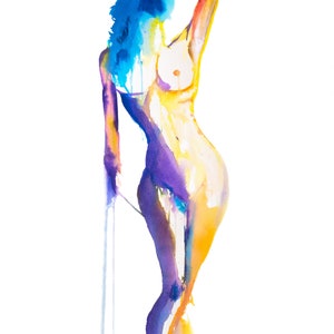 Erotische kunstprint set van 4 | Afdrukbare kunst aan de muur naakt | Figuratieve digitale download afbeelding 6