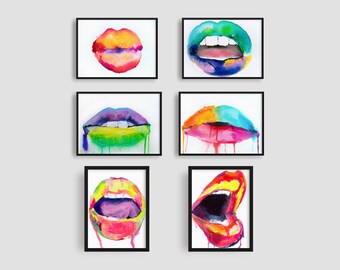 Nude Lips Painting - Etsy