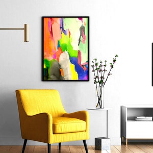 Impression d'art abstrait : aquarelle colorée