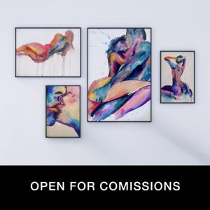 Rainbow Nude Watercolor Print | Vibrant Abstract Female Figure | Colorful Body Art | Bold Feminine Wall Decor image 5