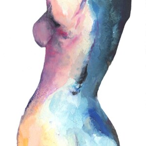 Erotische kunstprint set van 4 | Afdrukbare kunst aan de muur naakt | Figuratieve digitale download afbeelding 3