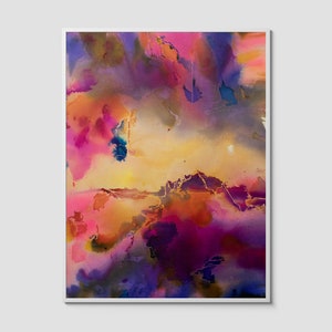 Original Abstract Watercolor Painting / Dream Fire
