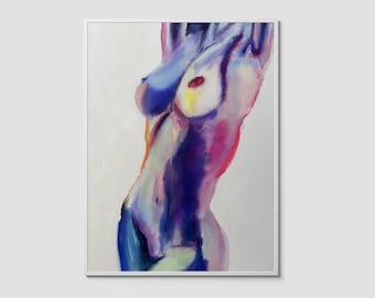 Sensual Female Body Watercolor Art Print