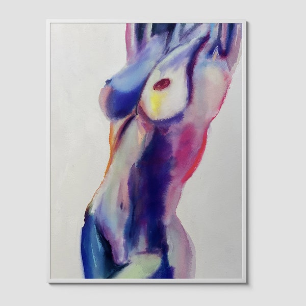 Corps féminin sensuel aquarelle Impression artistique