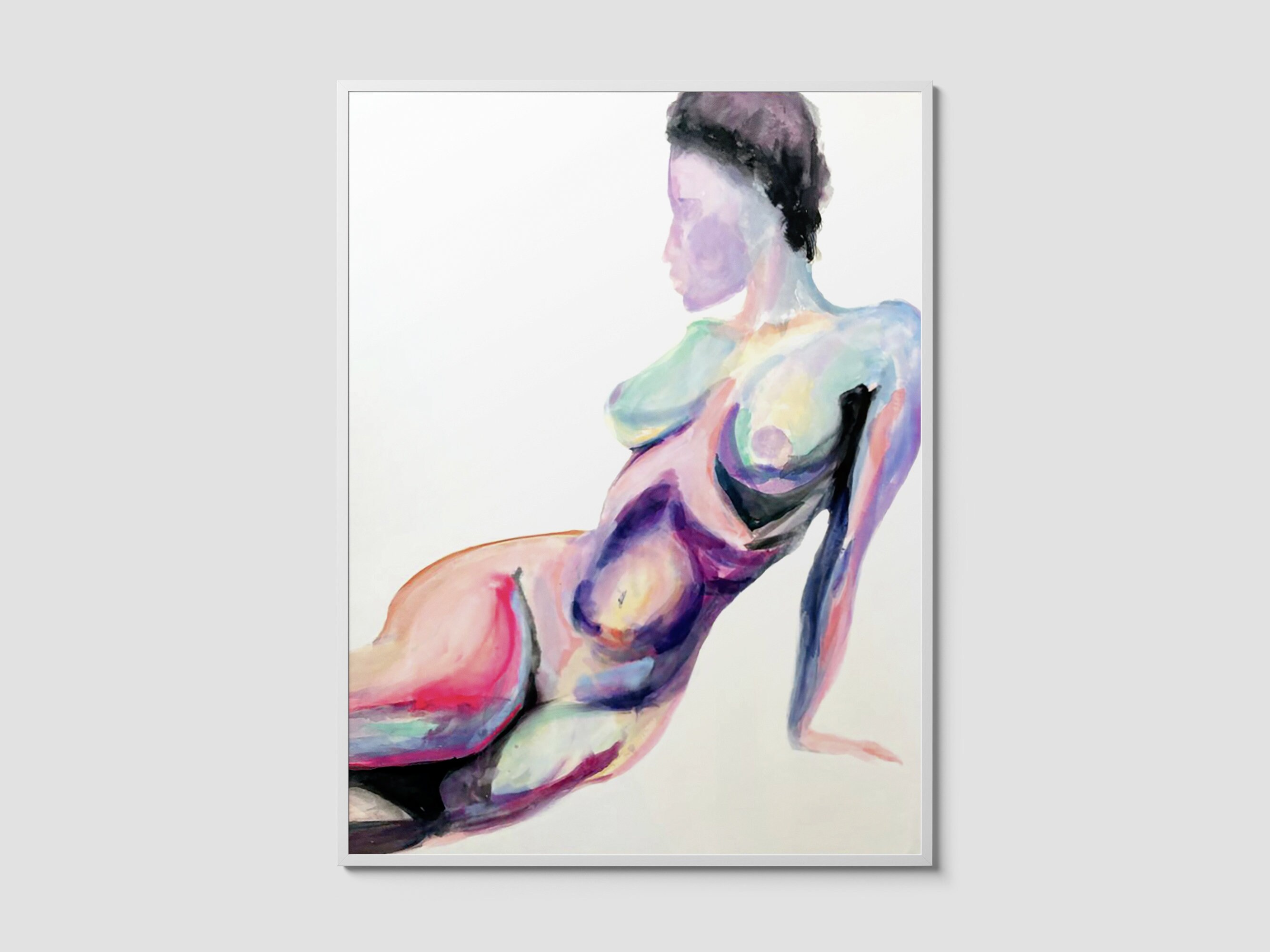 Female Nude Painting / Figurative Sensual Nude / Colorful Nude - Etsy