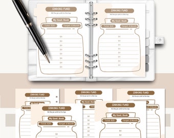 Aesthetic Sinking Fund Tracker, Sinking Funds Tracker Printable, Savings Tracker, Savings Challenge, Budget Planner, Savings Log.