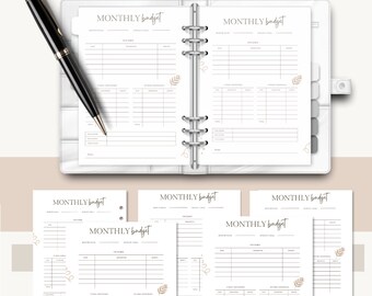 Beige Aesthetic Monthly Budget Planner,
