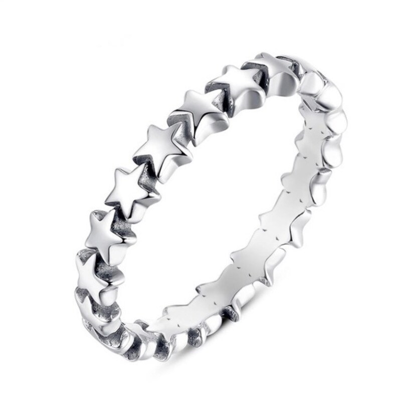 Handmade Silver Star Band Ring