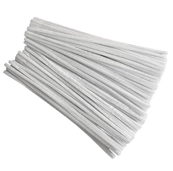 white Vaorwne 100 Pcs 30cm creation pipe cleaners