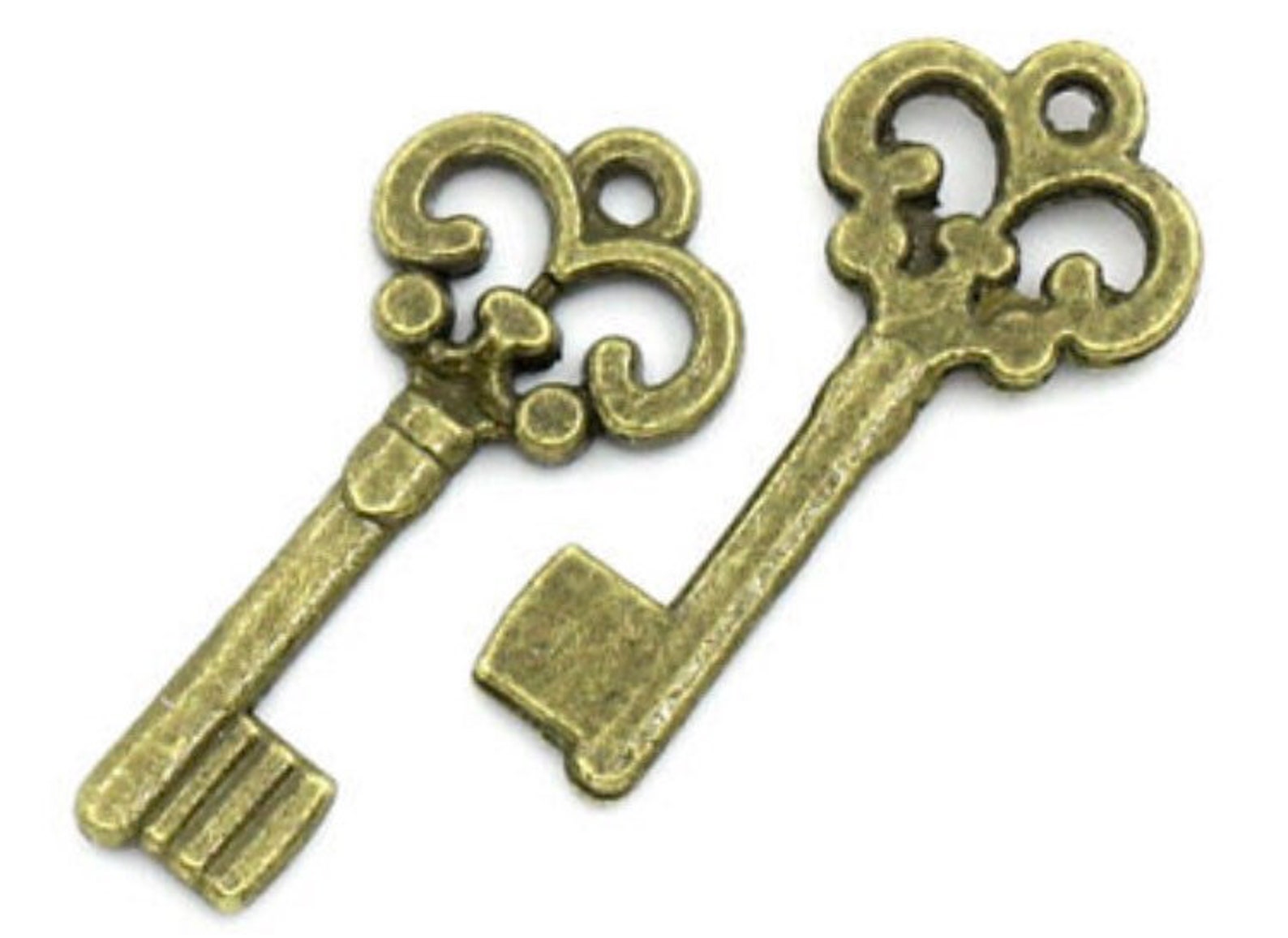 10 x Bronze Key Charms 22mm x 10mm Etsy