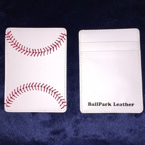 Leather Baseball Seam Front Pocket Wallet image 7