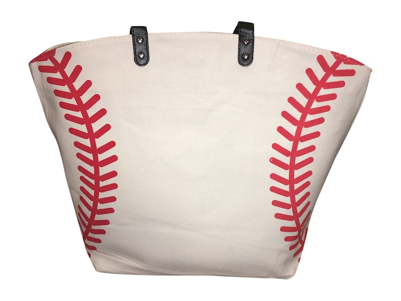 baseball canvas tote