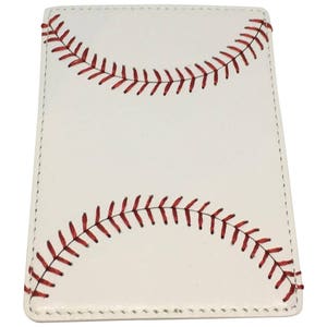 White Leather Baseball Seam Money Clip Wallet, Great baseball gift
