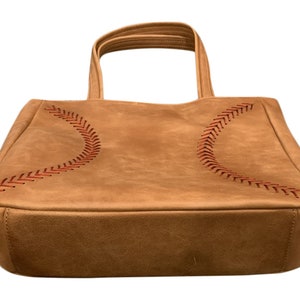 Tan Leather Baseball Purse image 3