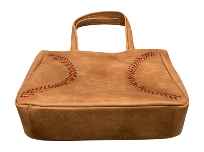 Tan Leather Baseball Purse image 3