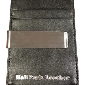 Leather Baseball Seam Front Pocket Wallet image 5