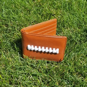 Cartera de fútbol de cuero Bi-Fold